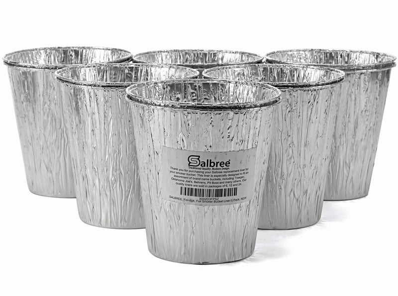 Salbree Smoker Bucket Drip Foil Liner Tray for Catching Grease, Compatible with Traeger, Oklahoma Joe, Pit Boss & Other Grill Bucket Accessories for Pro Pellet Oklahoma Joe's (12pk, 5.75x5.75 inches) - Image 1
